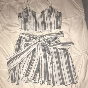 Striped Two Piece Short Set
